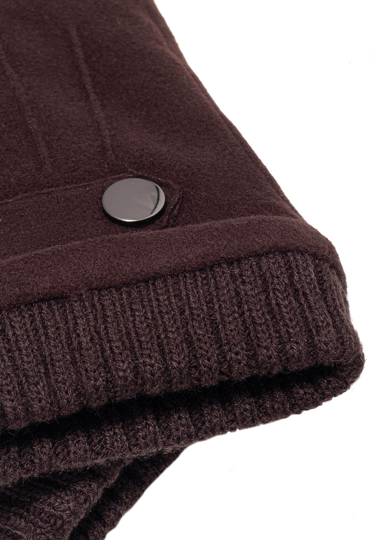 Brown insulated men's gloves REKMT-0004-1I(Z26)  - close-up of detail on white background.