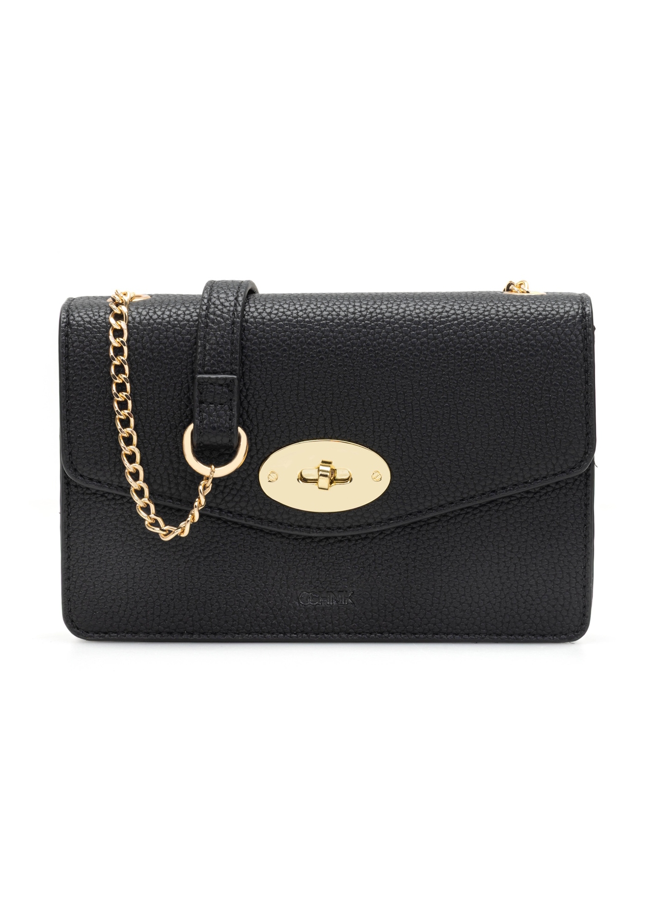 Black small women's handbag TOREC-1141-9I(W26), front product view on white background.