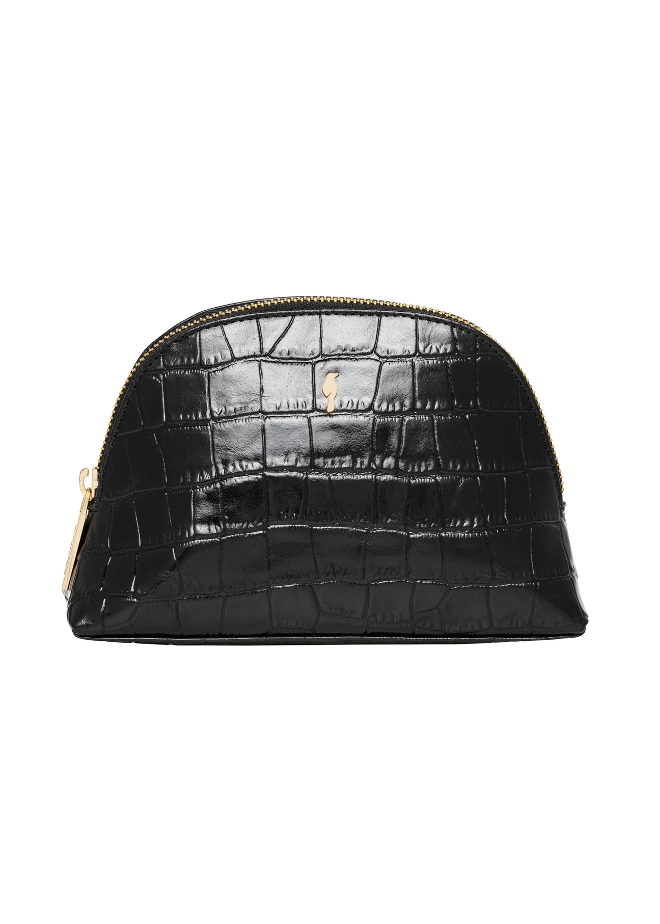Black croc-effect toiletry bag TORES-1322-99(Z26), front view on a white background.