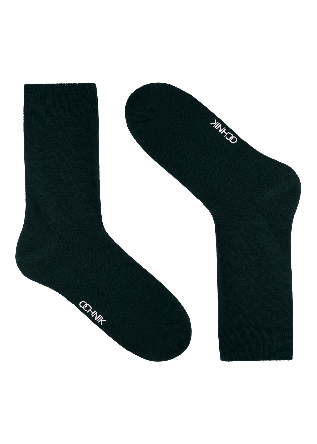 Green men's cotton socks SKAMT-0207-8C(Z26), product view from the front on a white background.