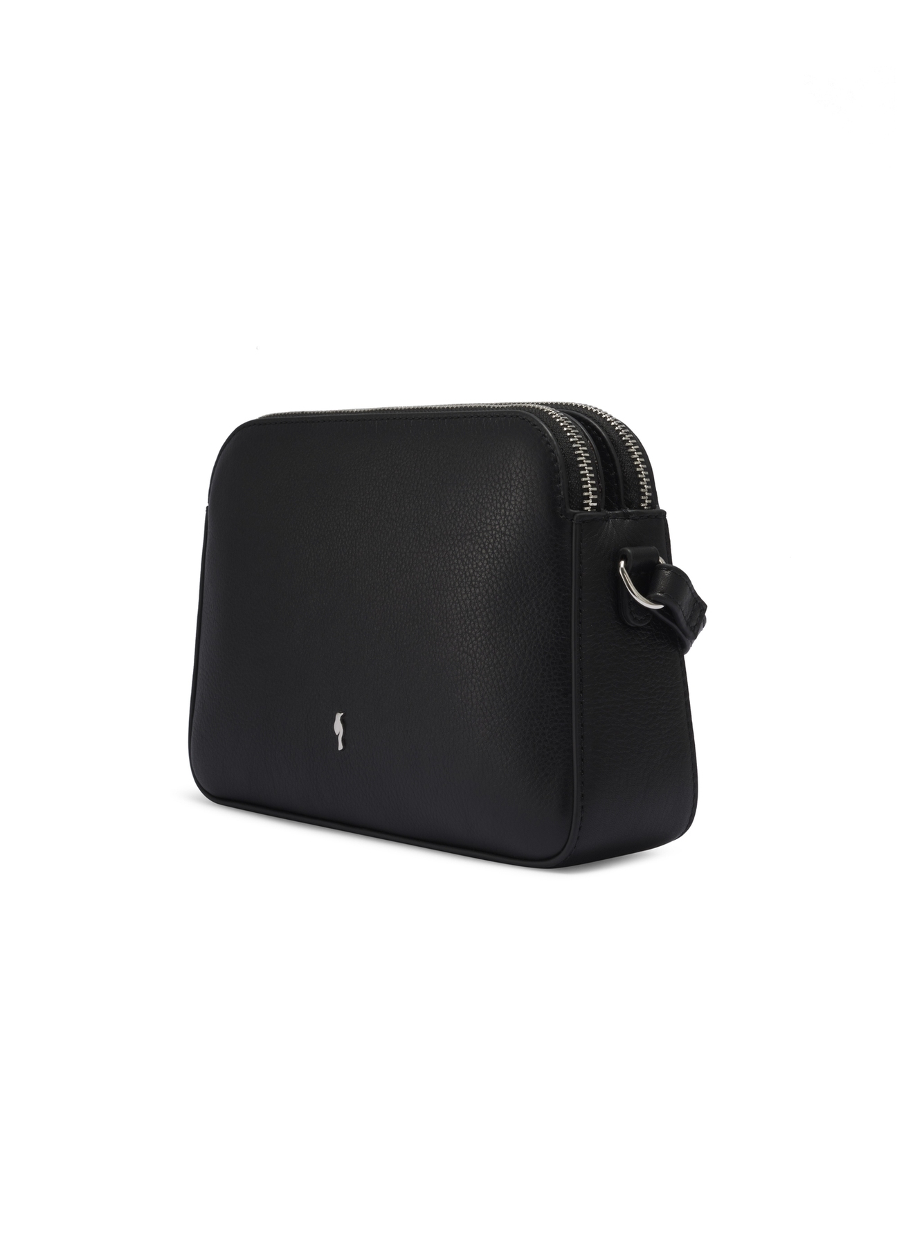 Small black leather women's handbag TORES-1353-99(Z26), diagonal product view on a white background.