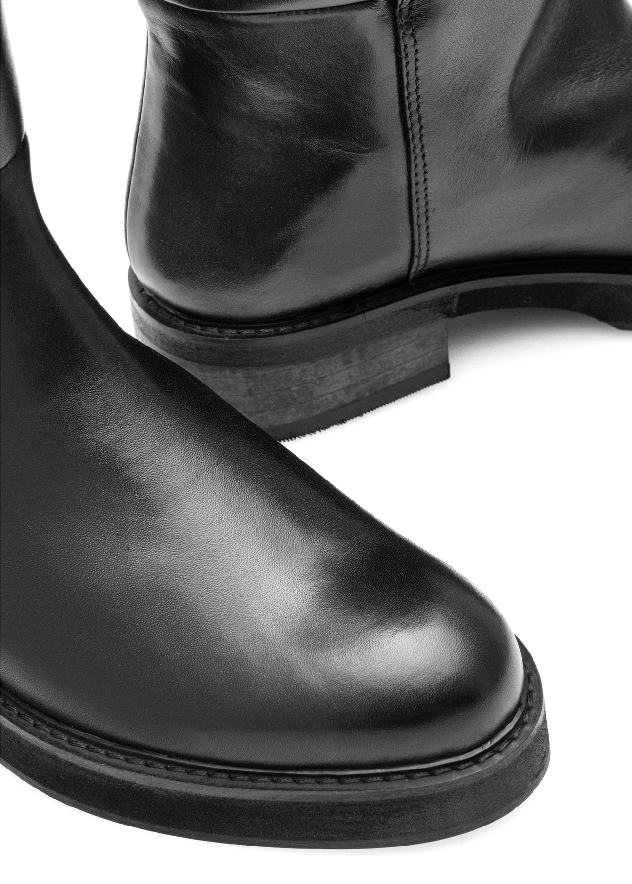 Women's leather boots in black BUTYD-1195-99(Z25)