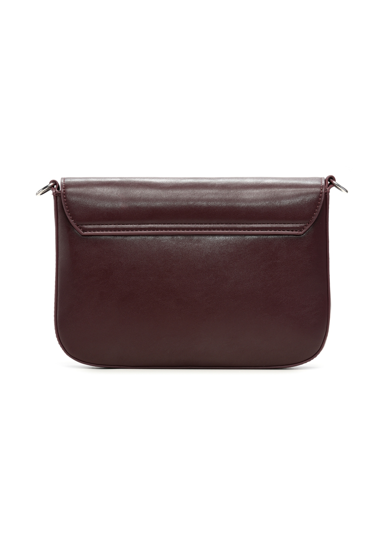 Burgundy women's shoulder bag TOREC-1262-4D(Z26), product view from the back on a white background.
