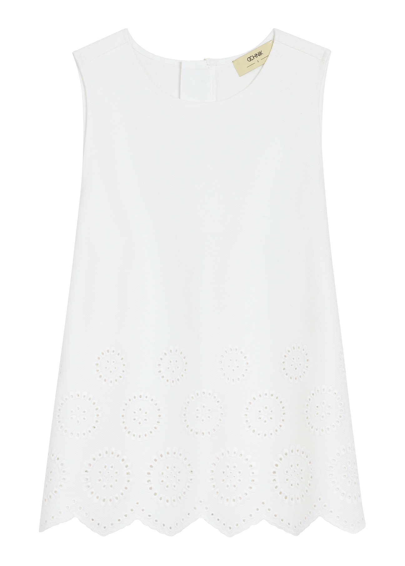 White women's blouse BLUDT-0207-0B(W26), front product view on white background.