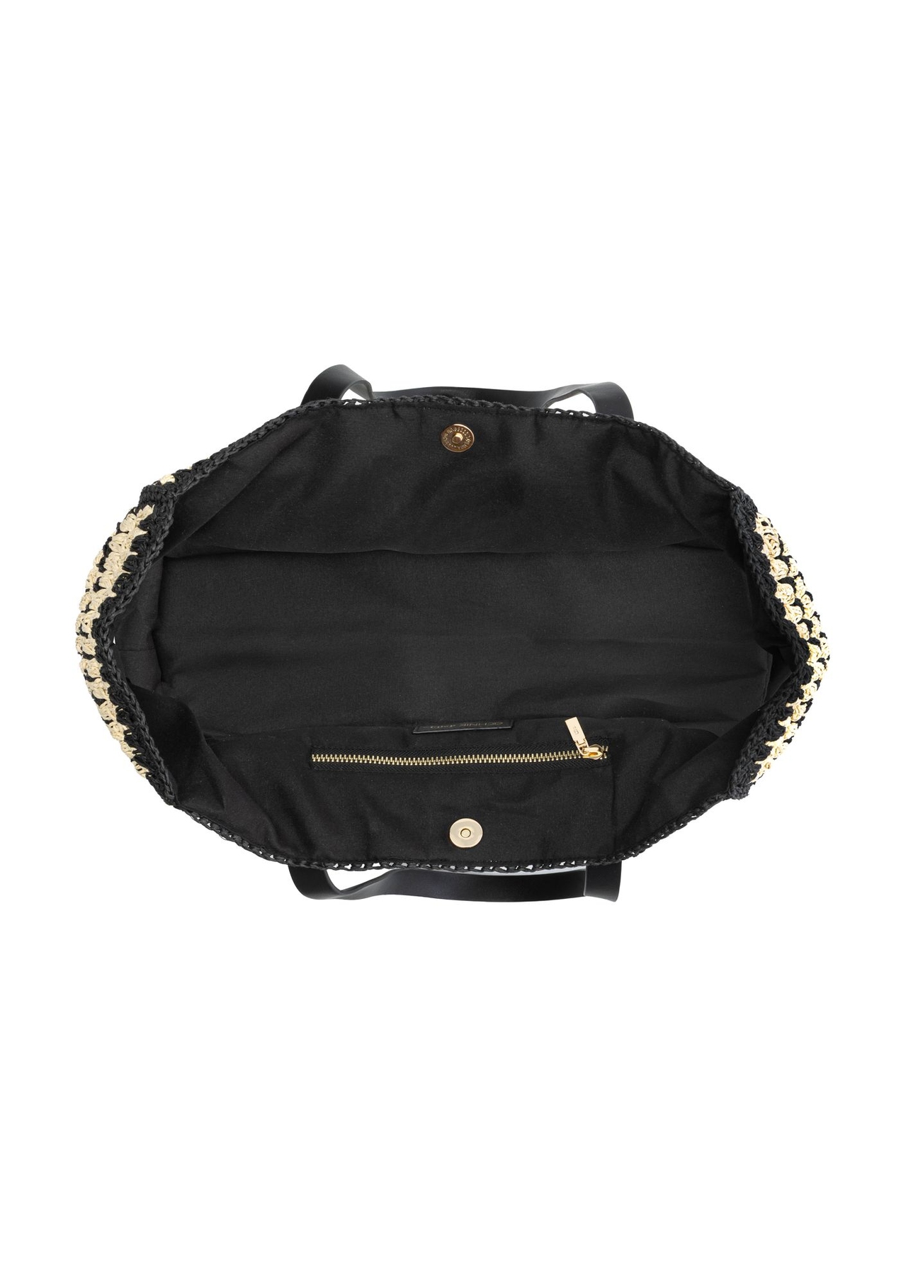 Women's handbag made of natural straw TOREC-1226-1E(W26) - product view from above, on a white background.