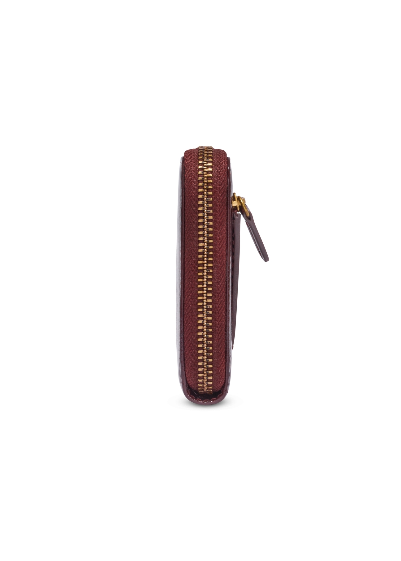 Burgundy leather women's wallet PORES-1022-4E(Z26), side product view on white background.