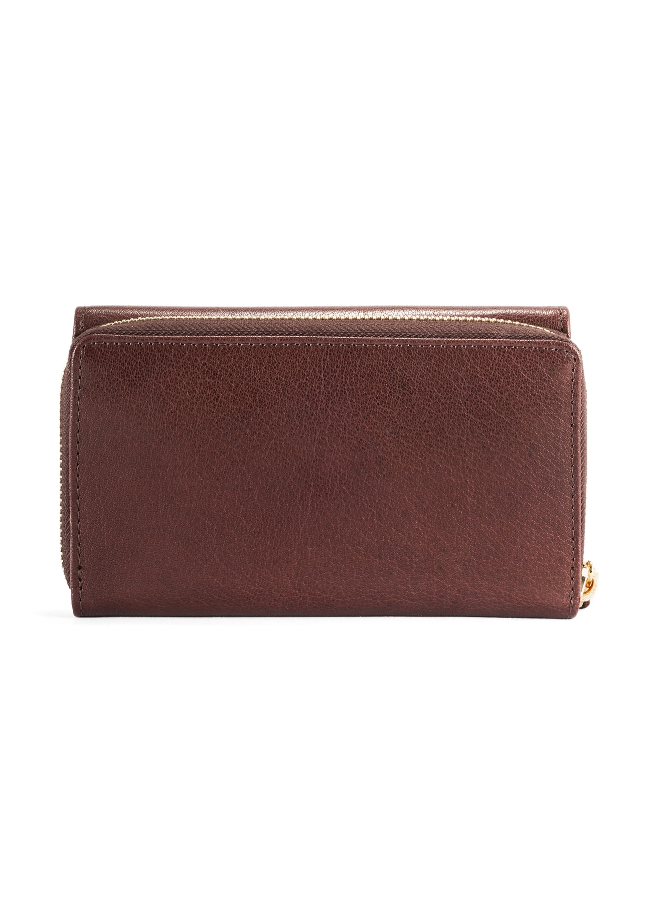 Medium brown women's wallet PORES-0965-89(Z25), product view from the back on a white background.