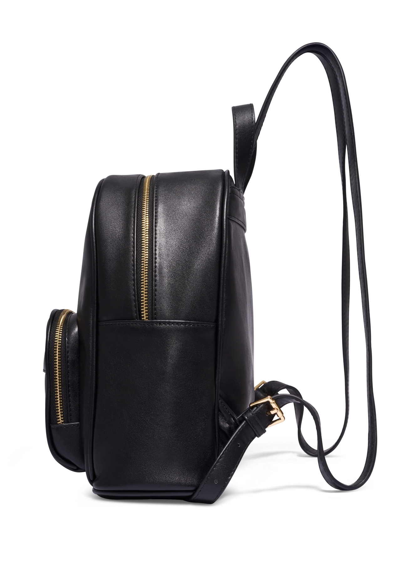 Black women's backpack TOREC-1263-9F(Z26), product view from the side on a white background.