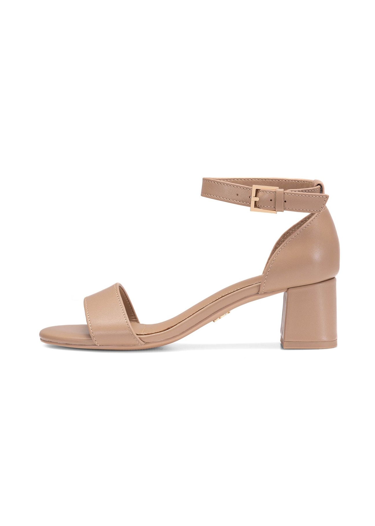 Beige women's leather sandals BUTYD-1179-1B(W26), side view of the product on a white background.