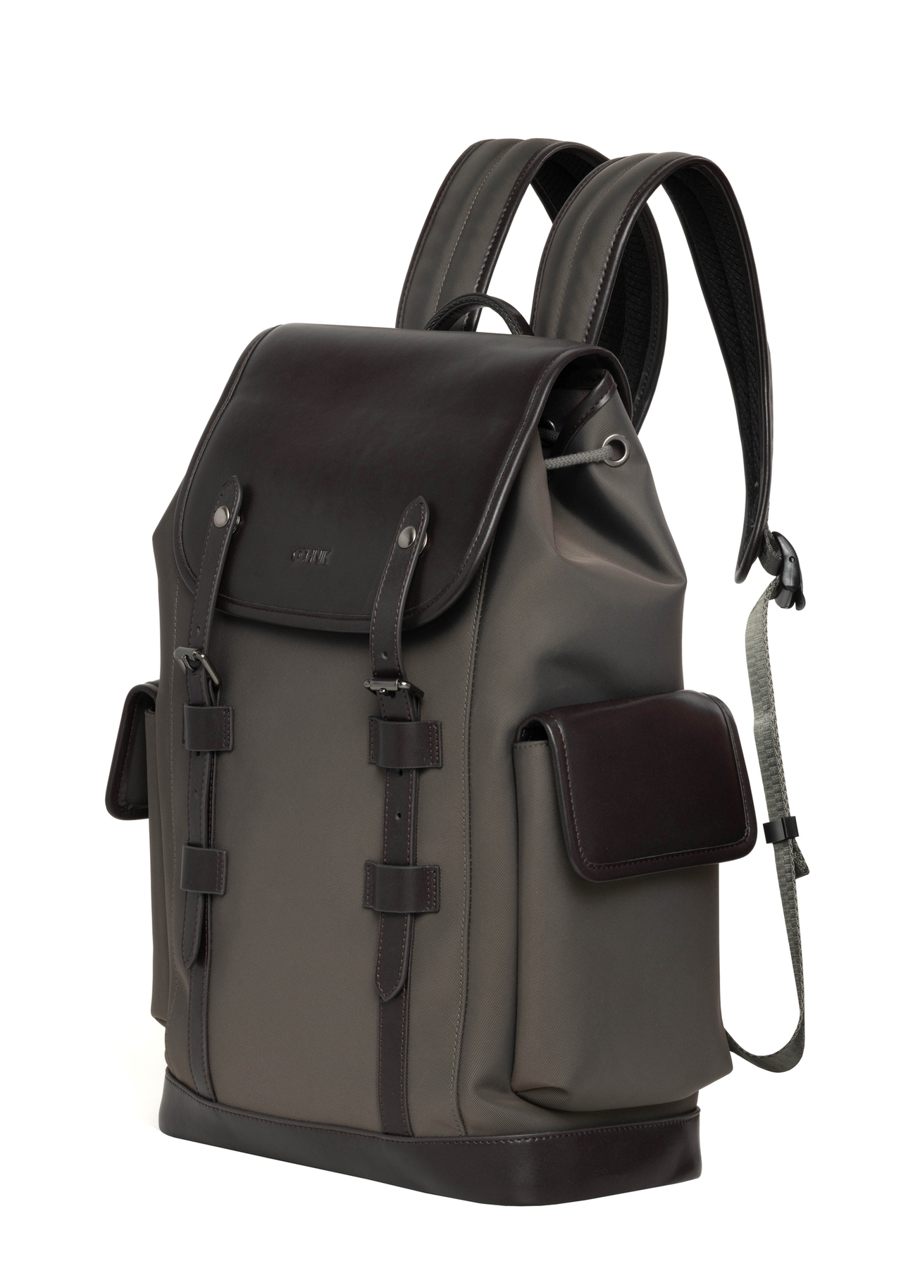 Men's khaki backpack TORMN-0436-8B(Z26), diagonal product view on a white background.