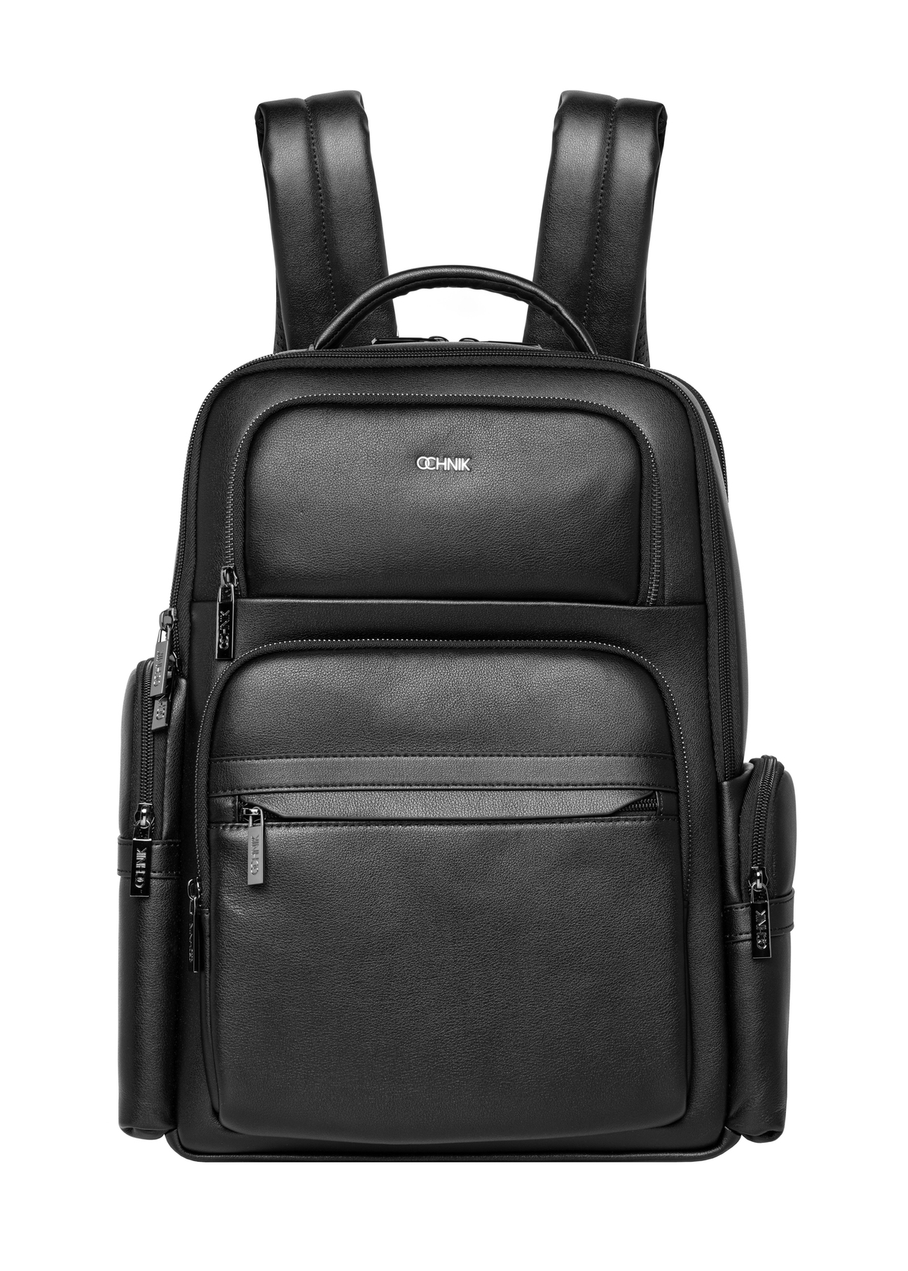 Black large men's backpack PLCMS-0026-99(Z26), product view from the front on a white background.