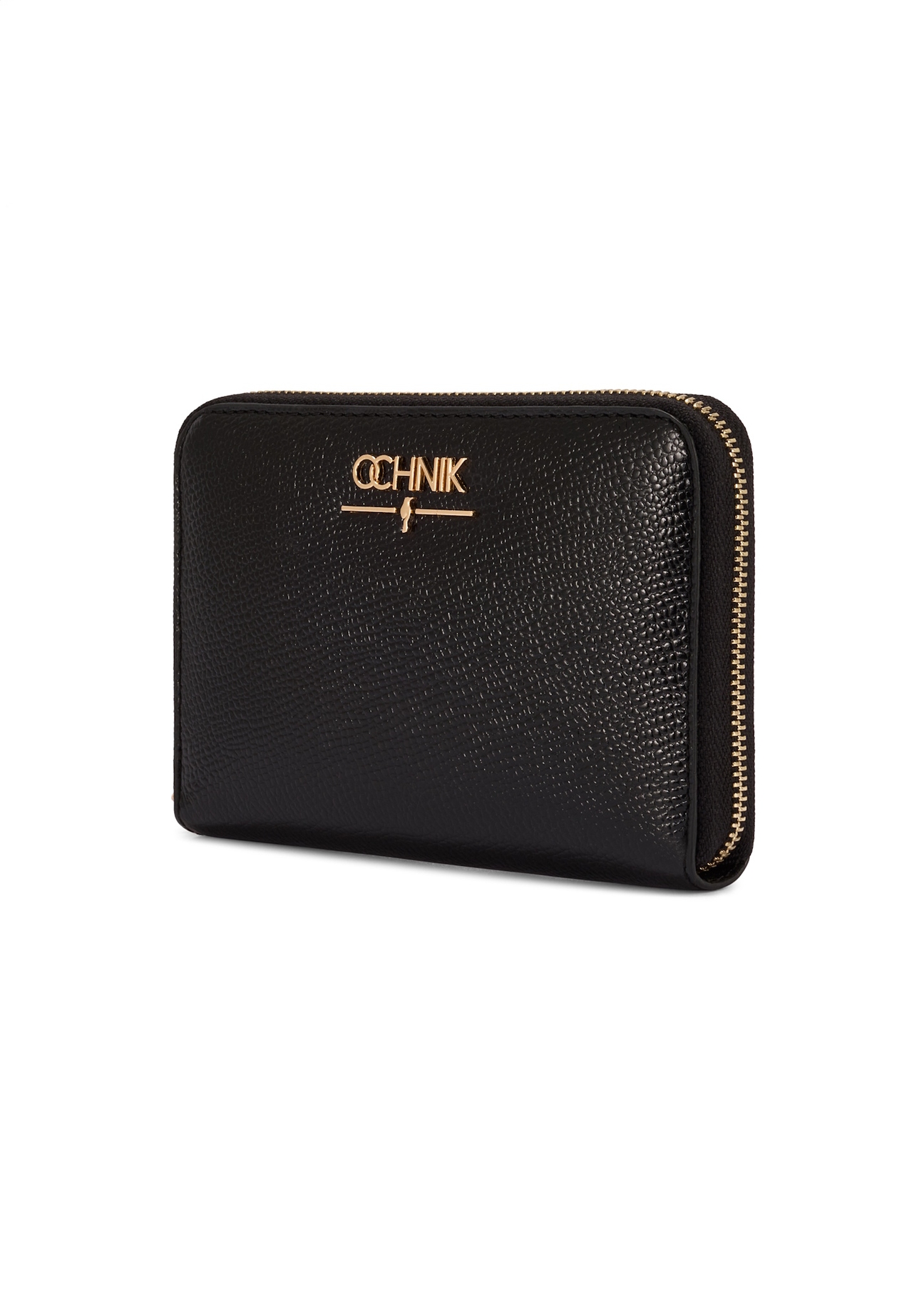 Black medium women's leather wallet PORES-0931A-99(Z25), diagonal product view on white background.
