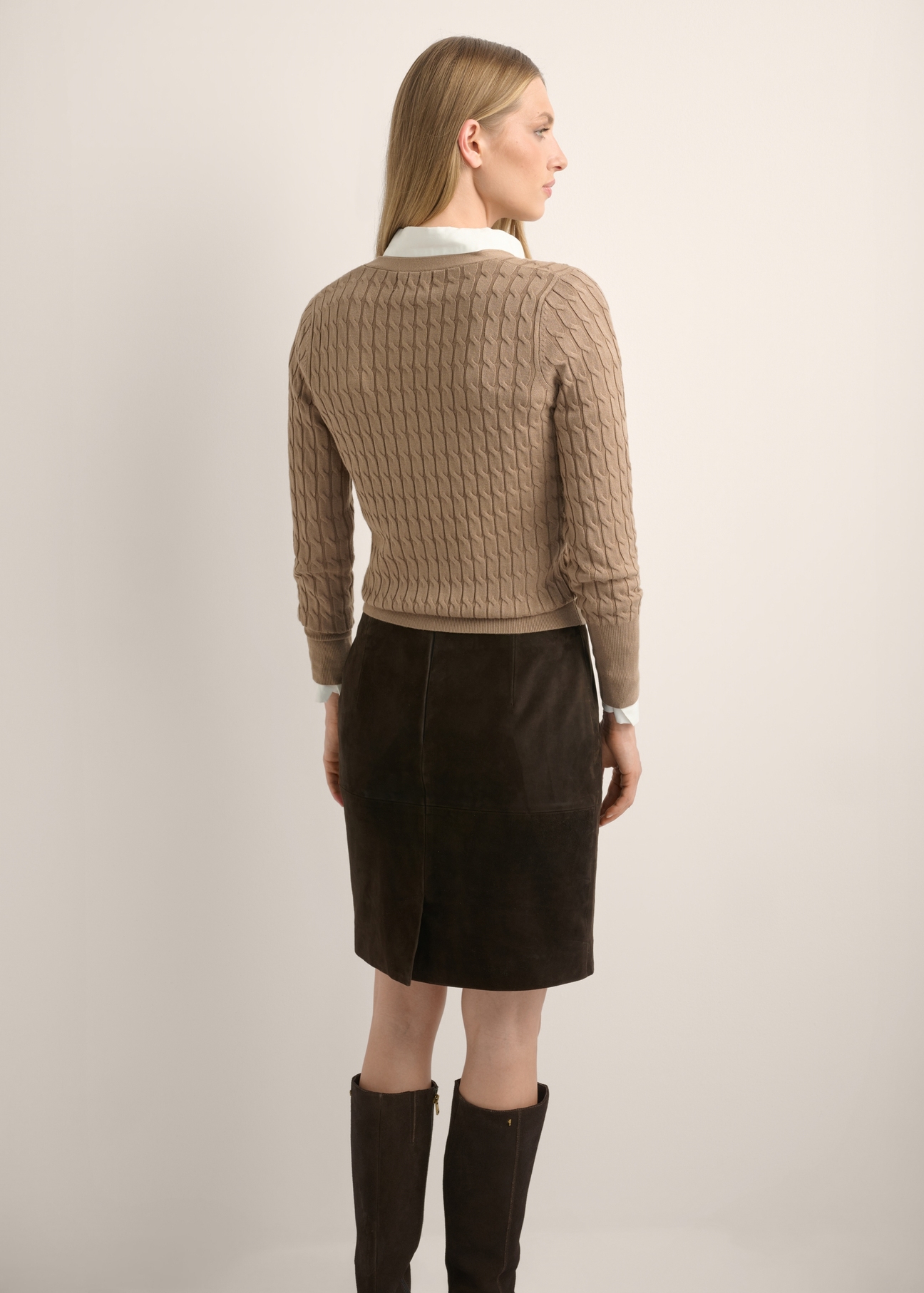 Camel women's cardigan with buttons KARDT-0044W-1D(Z26)