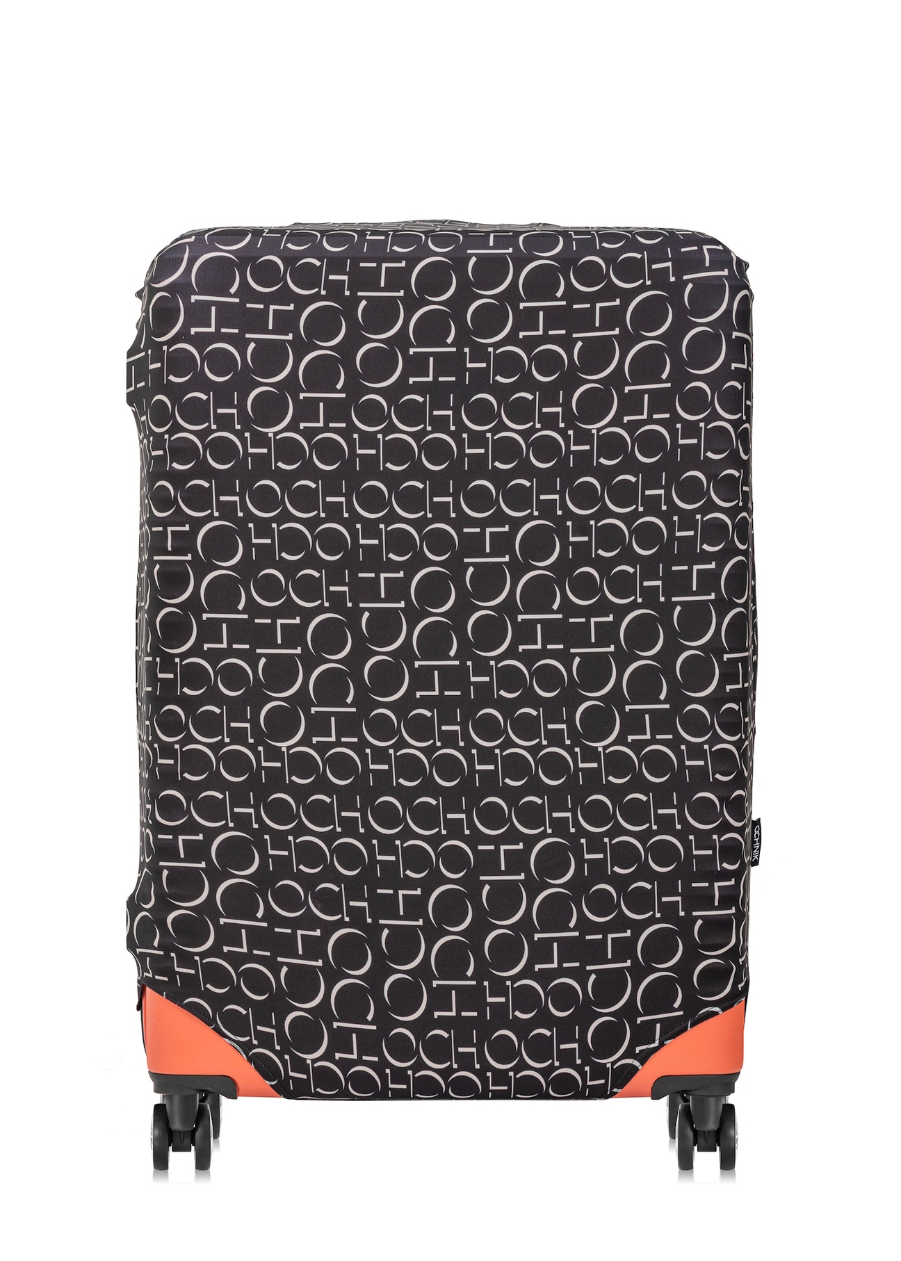 Large suitcase cover with monogram AW-013-0001-98-L(W25), view of the product on the suitcase on a white background.