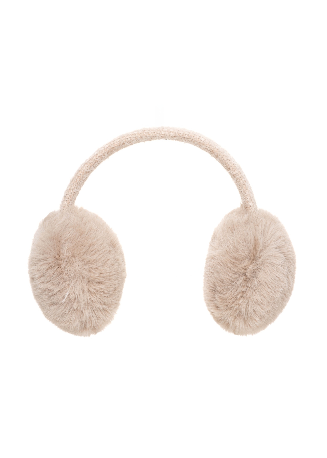 Beige women's earmuffs NAUDP-0003-1K(Z26), front product view on white background.