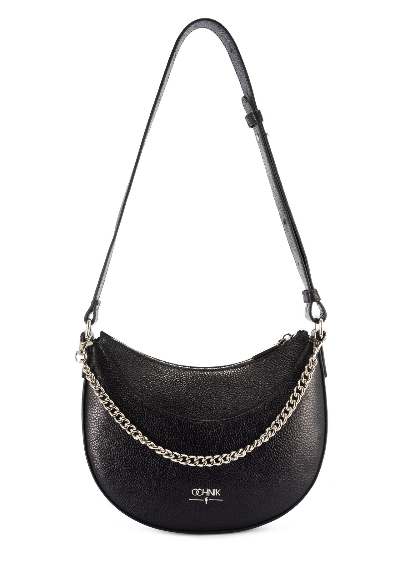 Women's leather handbag with chain TORES-1148A-99(Z25), product view from the front on a white background.