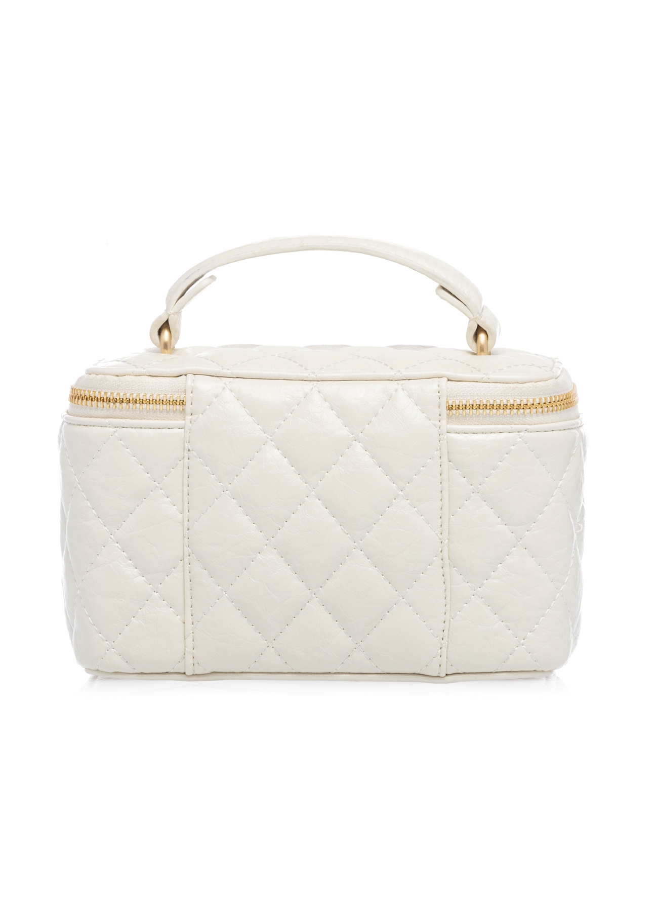 Cream women's cosmetic bag TOREC-1197-0A(W26), back view of the product on a white background.