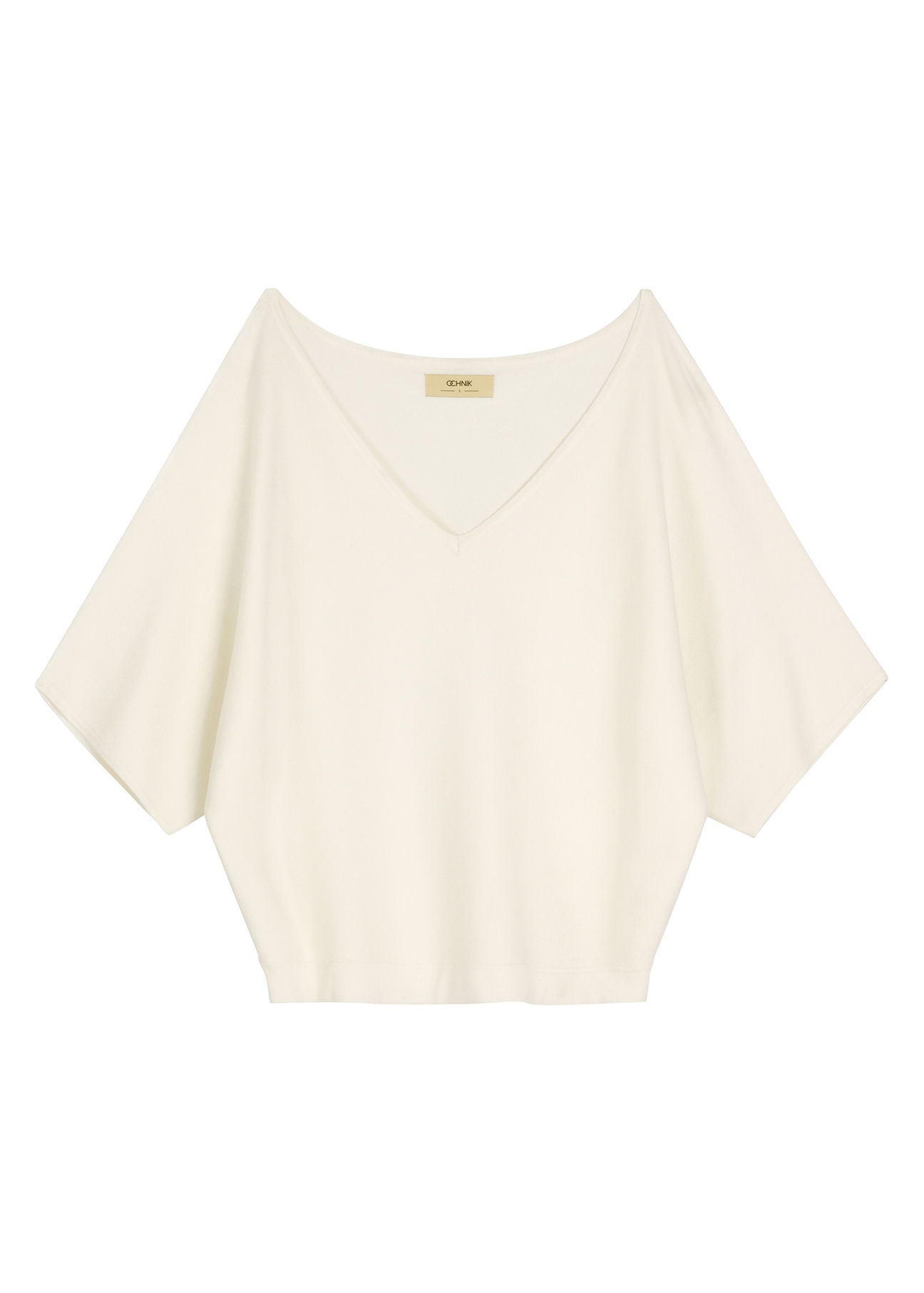 White women's blouse BLUDT-0201-0B(W26), product view from the front on a white background.