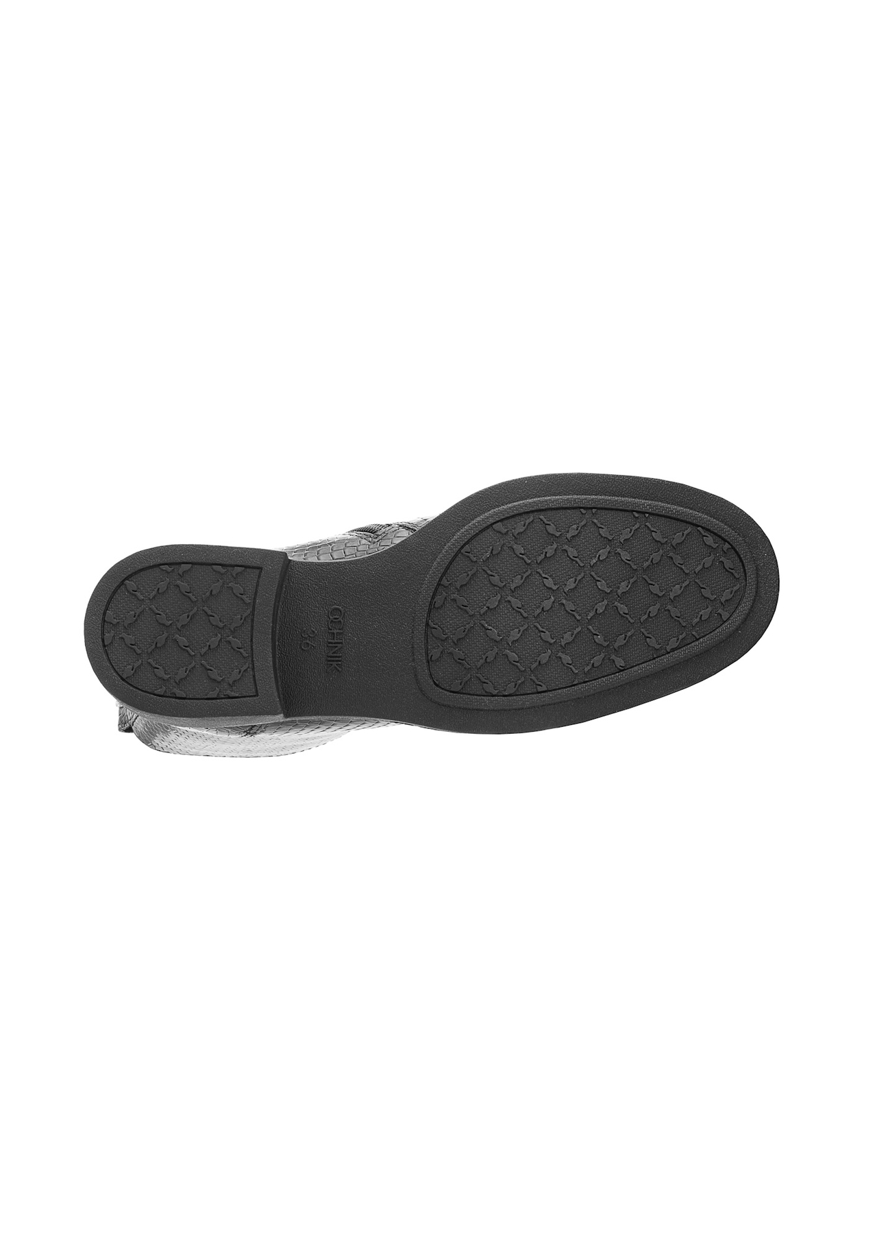 Women's leather ankle boots BUTYD-1200-99(Z25), view of the sole on a white background.
