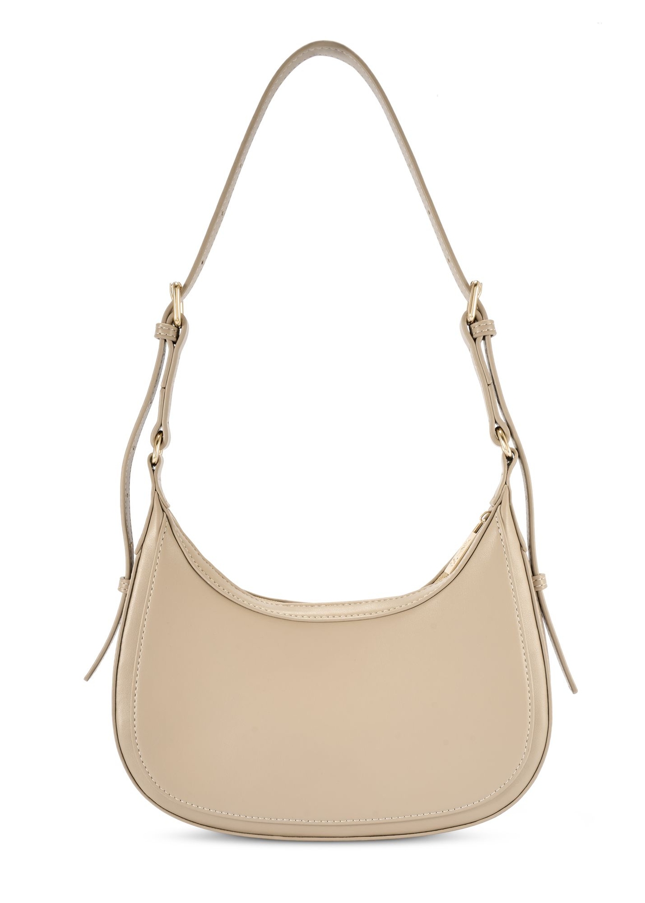 Beige small hobo bag TOREC-1136-1A(W26) - rear view of the product, on a white background.