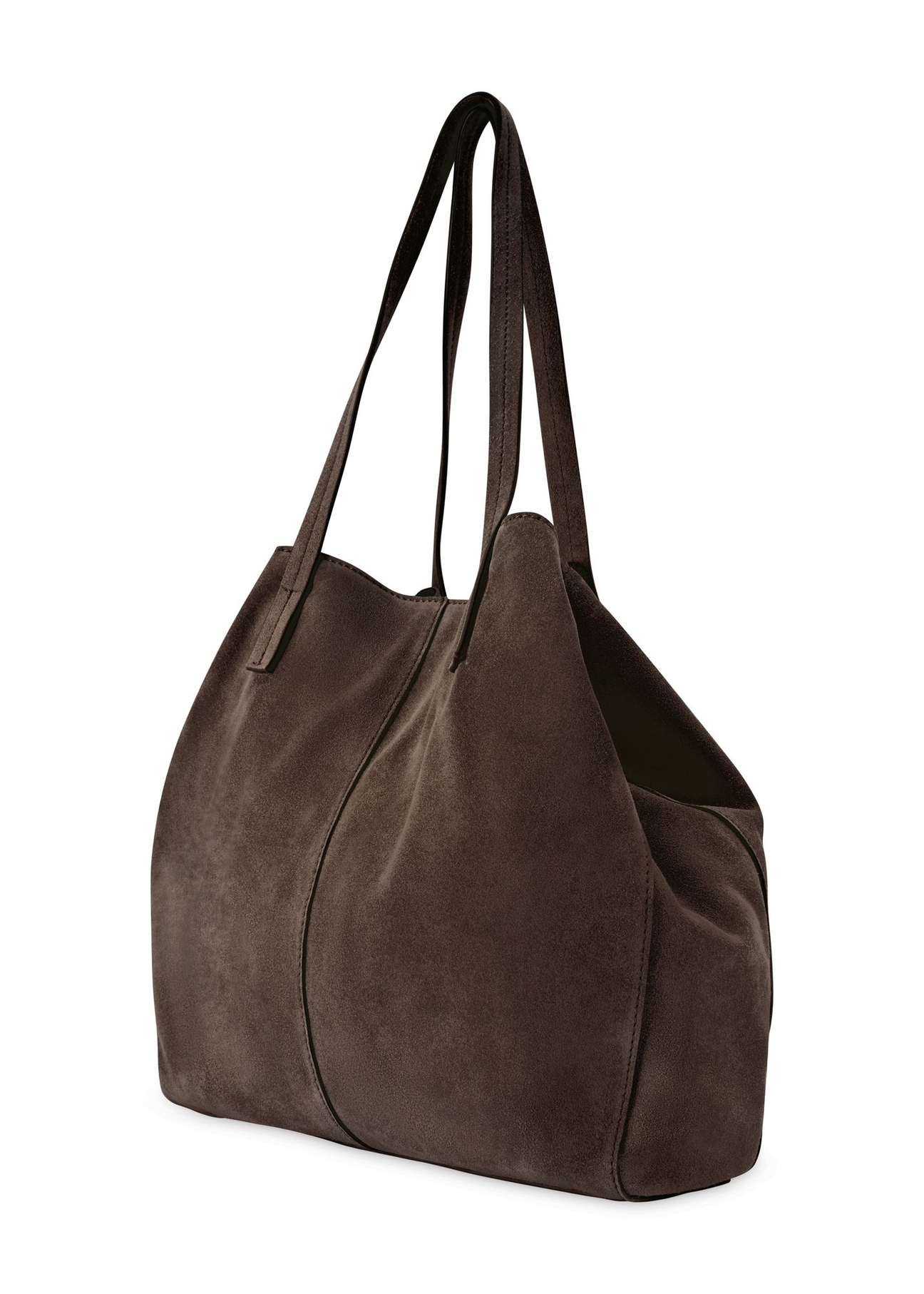 Dark brown leather women's handbag TORES-1252-1I(W26) - diagonal product view, on a white background.