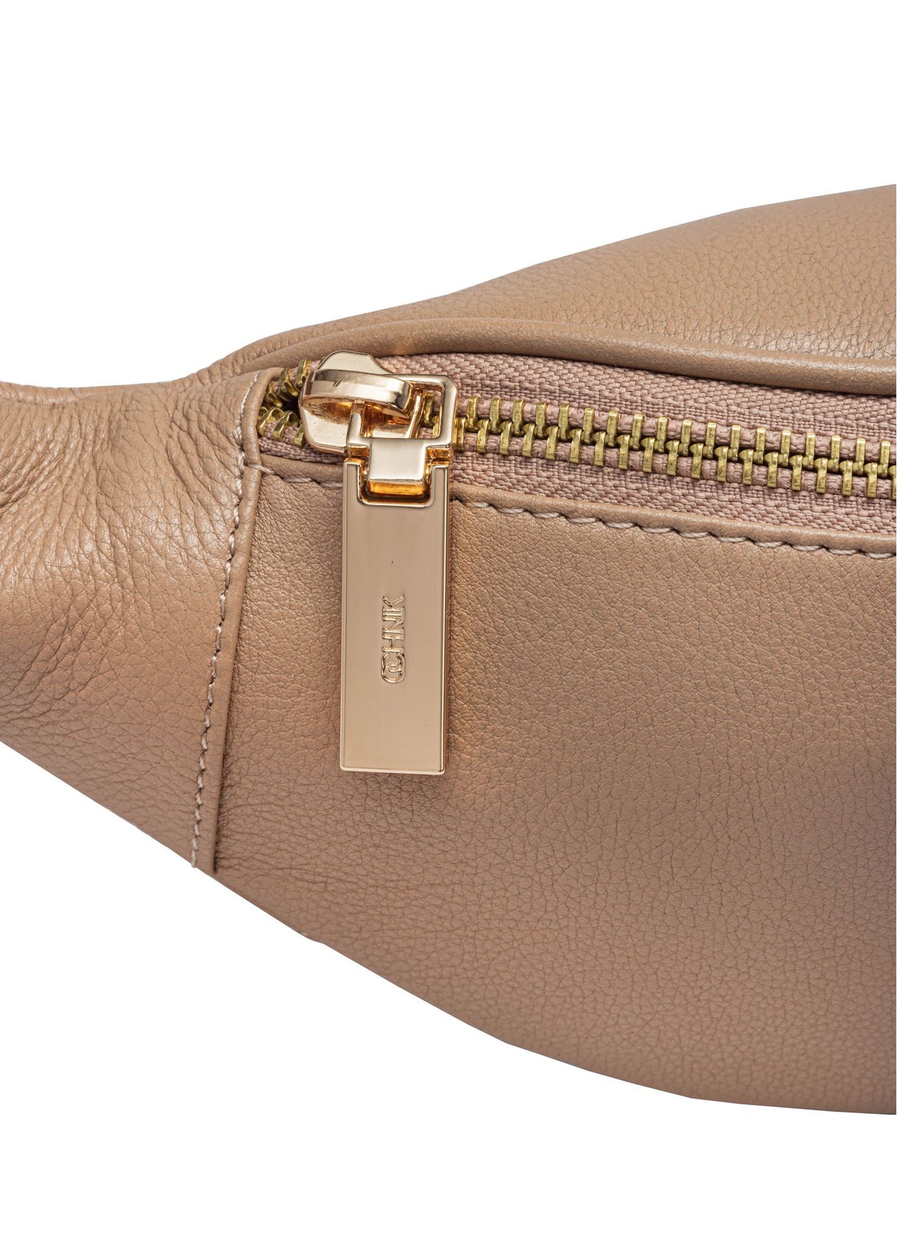 Beige leather women's bag TORES-0970F-1B(W26) - close-up of the detail on a white background.