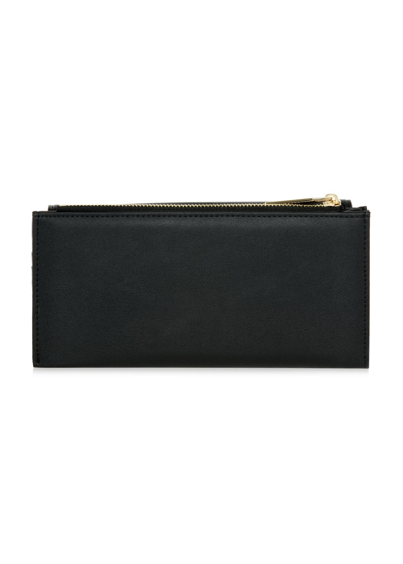 Large black women's wallet with logo POREC-0369-99(W24)-02