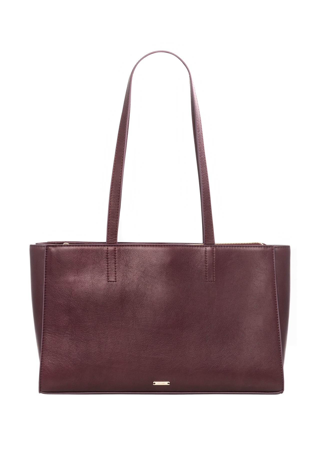 Burgundy leather women's laptop bag TORES-1343-4D(Z26), product view from the front on a white background.