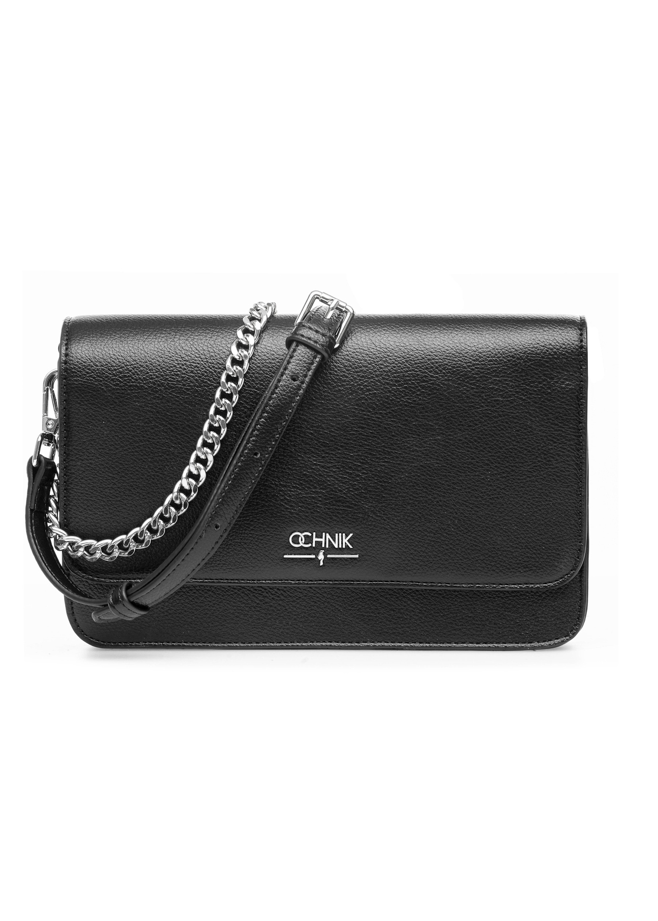 Black women's handbag with chain TOREC-1047-99(Z25), front product view on white background.