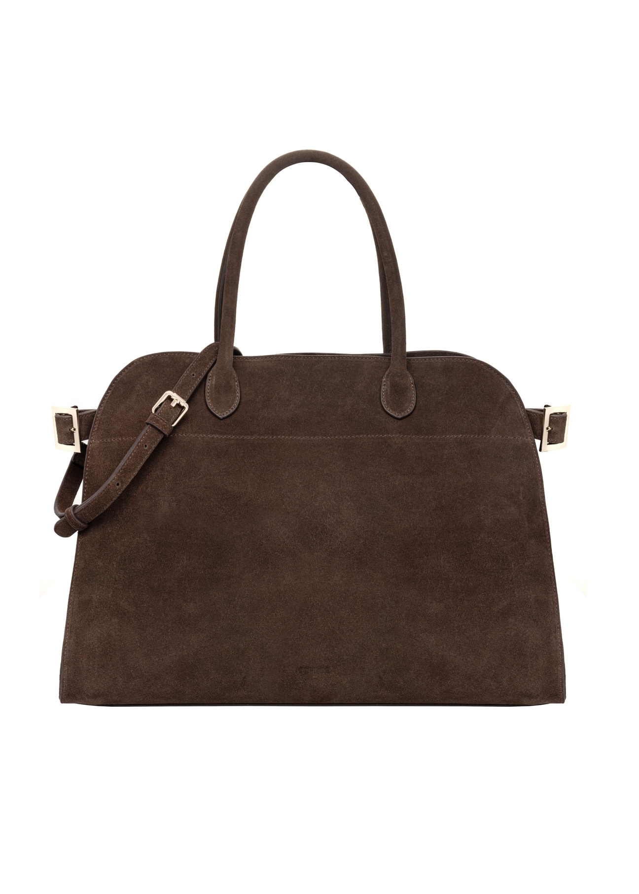 Dark brown leather shopper bag TORES-1412-1H(Z26). Front view on a white background.