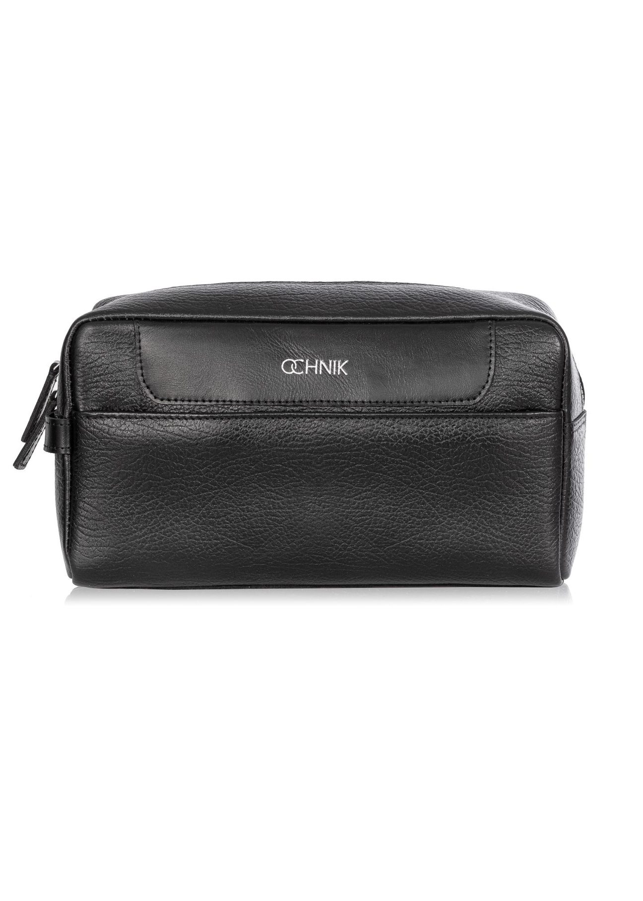 Men's leather cosmetic bag with logo TORMS-0298A-99(Z25) - side view of the product on a white background.