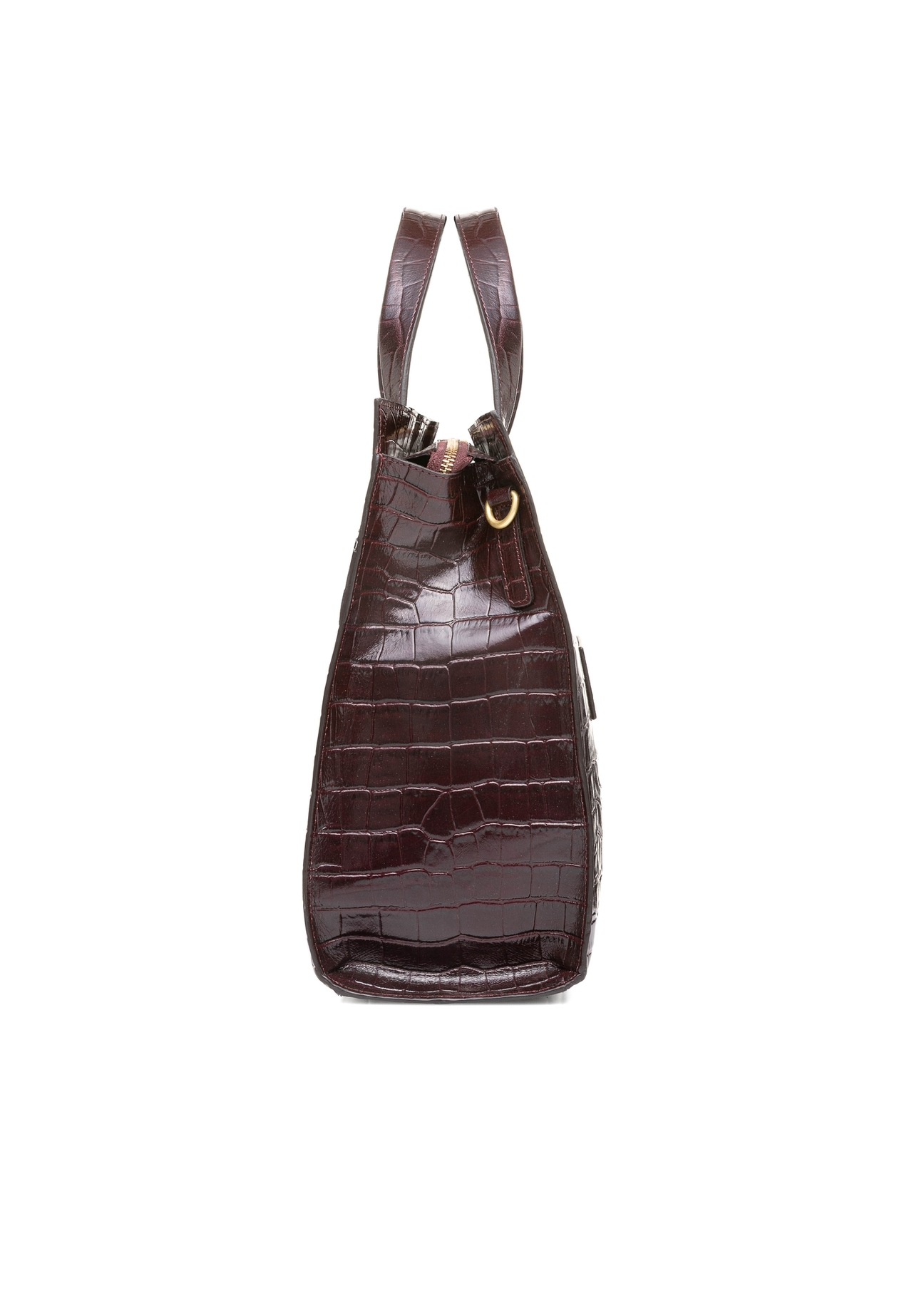 Burgundy large croco leather handbag TORES-1132E-49(Z25)
