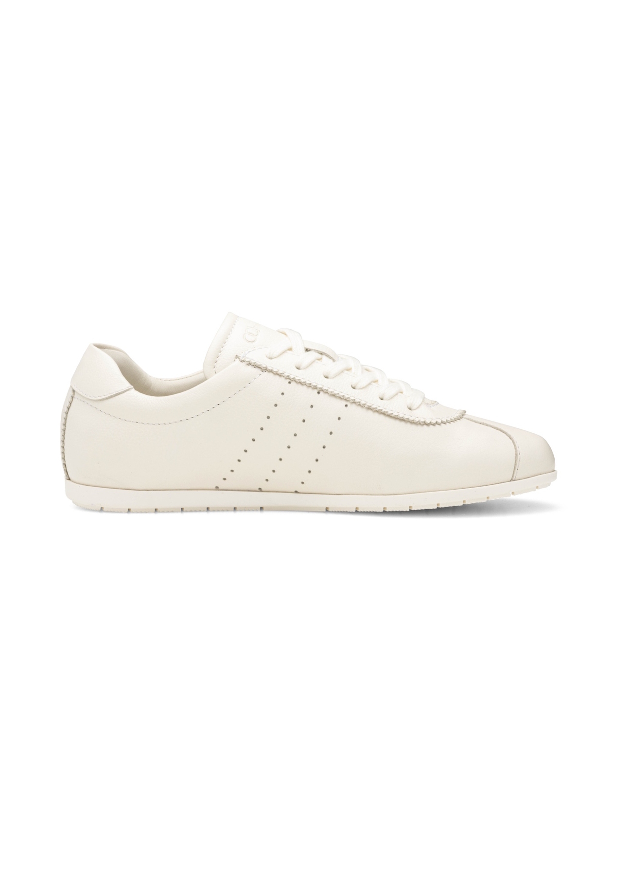 Cream leather women's shoes BUTYD-1261-0B(W26), side product view on white background.