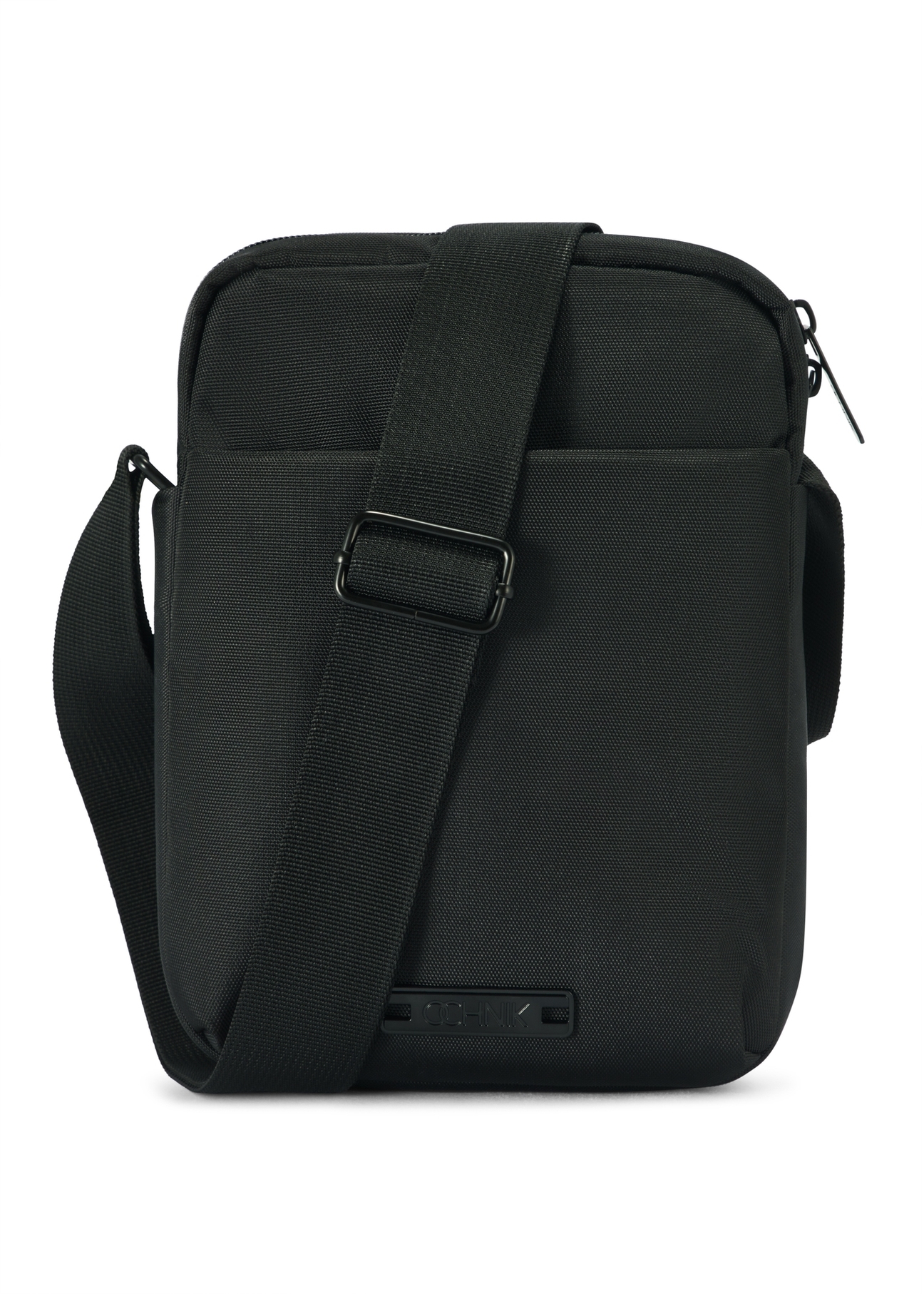 Black men's pouch TORMN-0366-99(Z25), product view from the front on a white background.