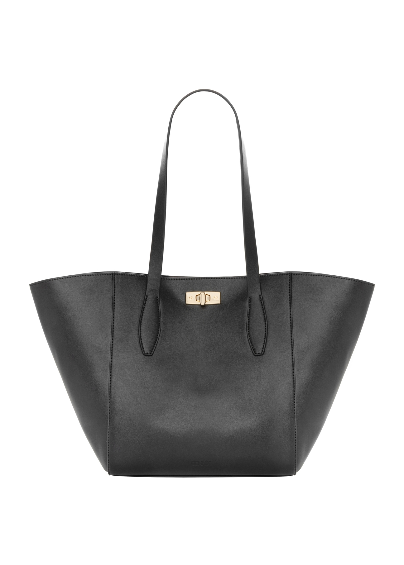 Black women's shopper bag TOREC-1375-99(Z26). Front view on a white background.