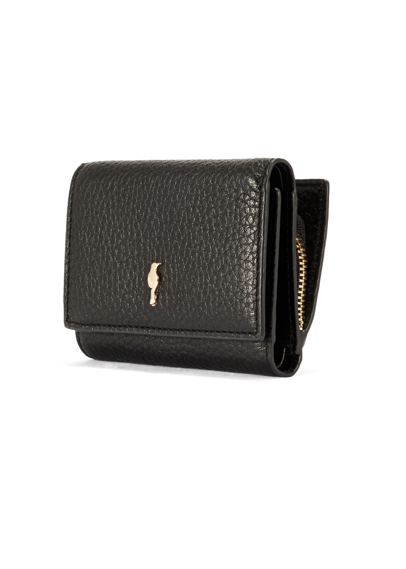 Small women's leather wallet PORES-0973-99(Z25), diagonal product view on white background.