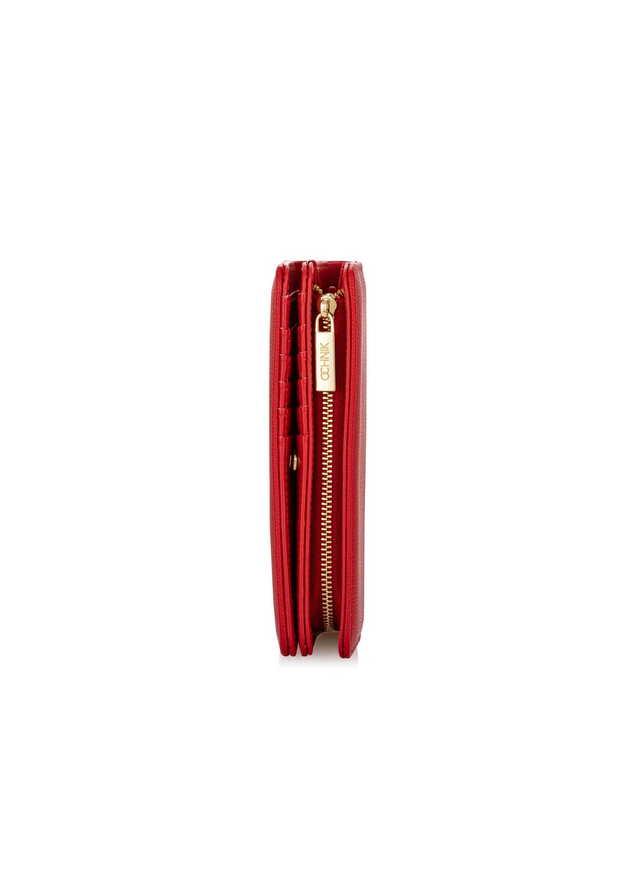 Red women's wallet with logo POREC-0362-42(W24)-05