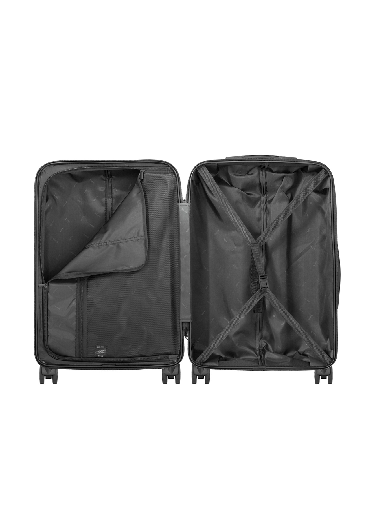 Medium suitcase on wheels WALPC-0014-99-24(W26), product view inside on white background.