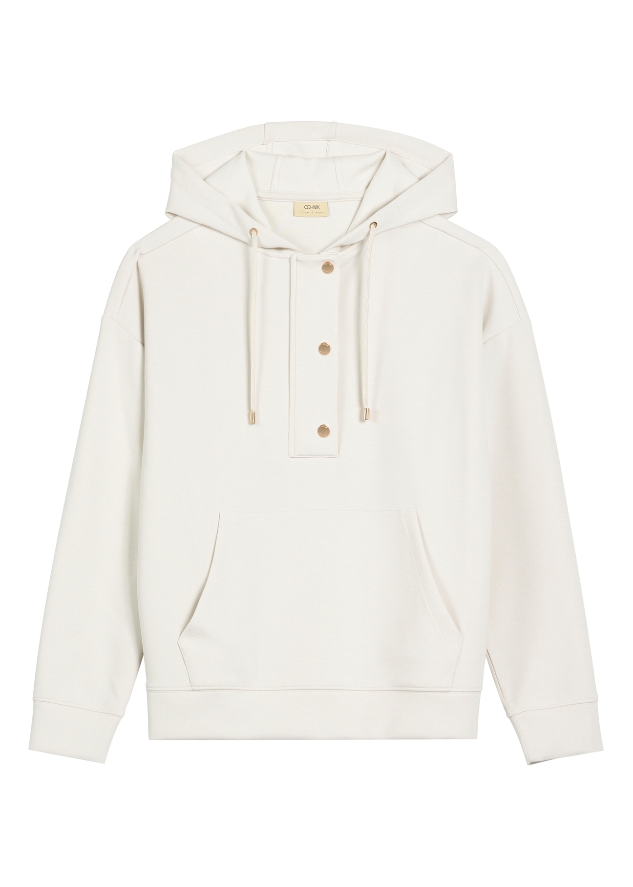 Light beige women's hooded sweatshirt BLZDT-0111A-1A(W26)
