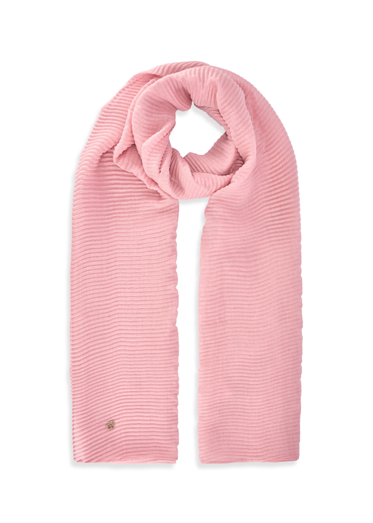 Pink lightweight women's scarf SZADT-0217-5D(W26), front product view on white background.