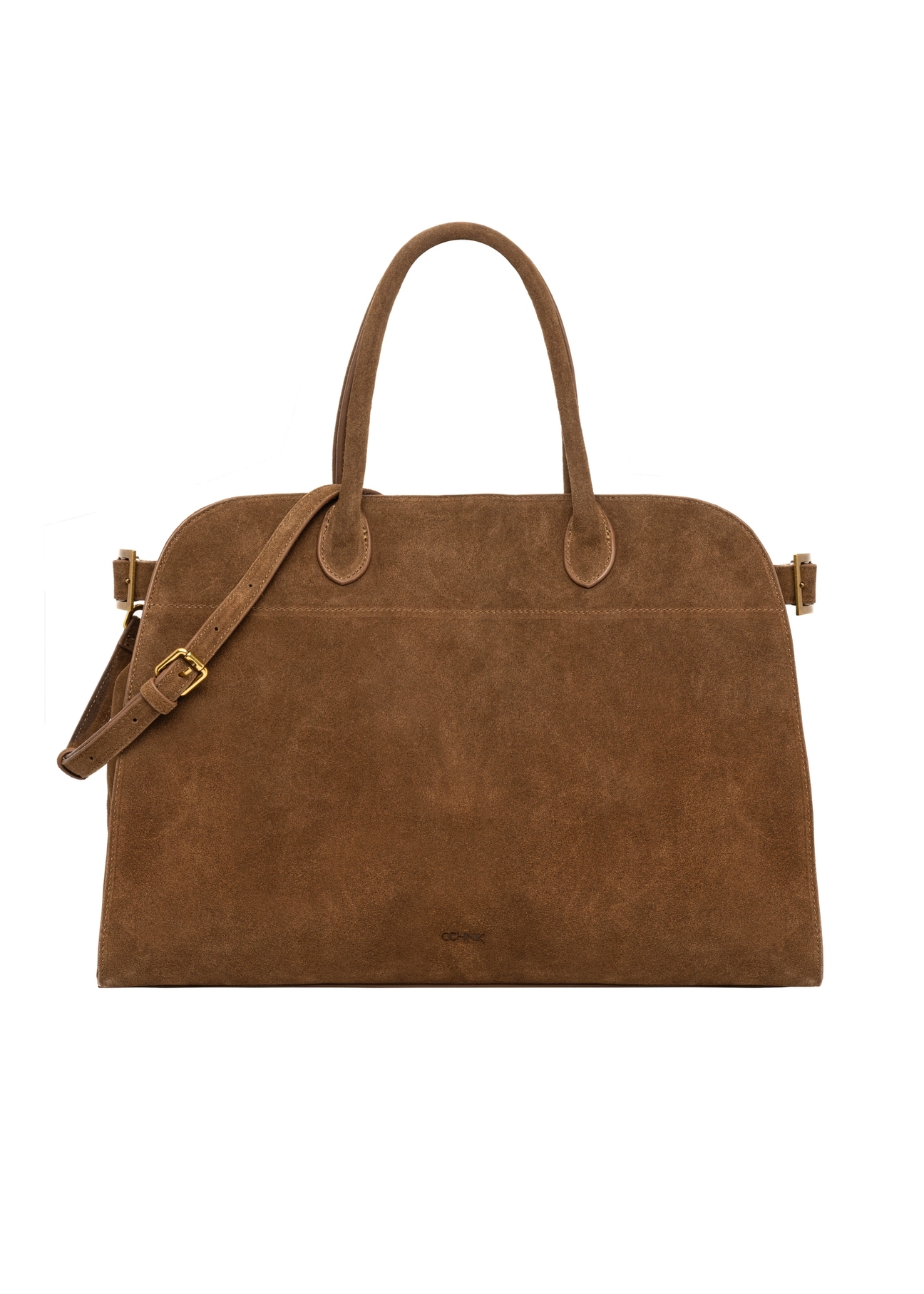 Cognac leather women's shopper bag TORES-1412-1F(Z26). Front view on a white background.