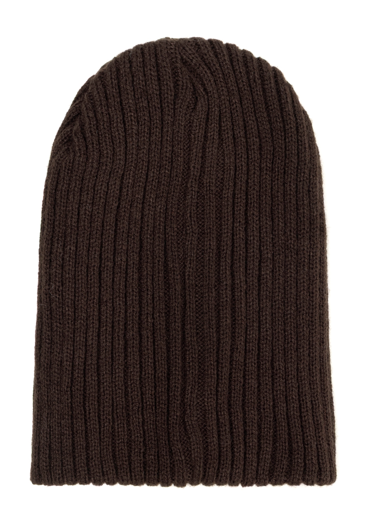 Brown men's winter hat CZAMT-0011-1I(Z26), product view from the back on a white background.