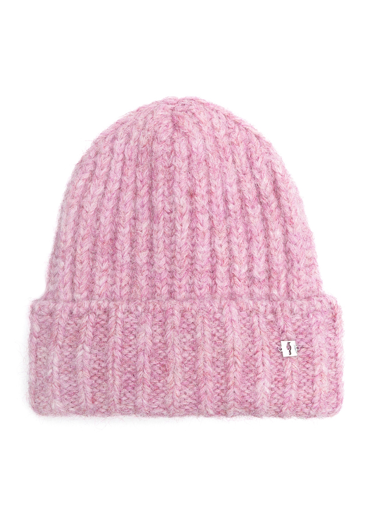 Women's winter hat in pink CZADT-0205-31(Z25), front product view on a white background.