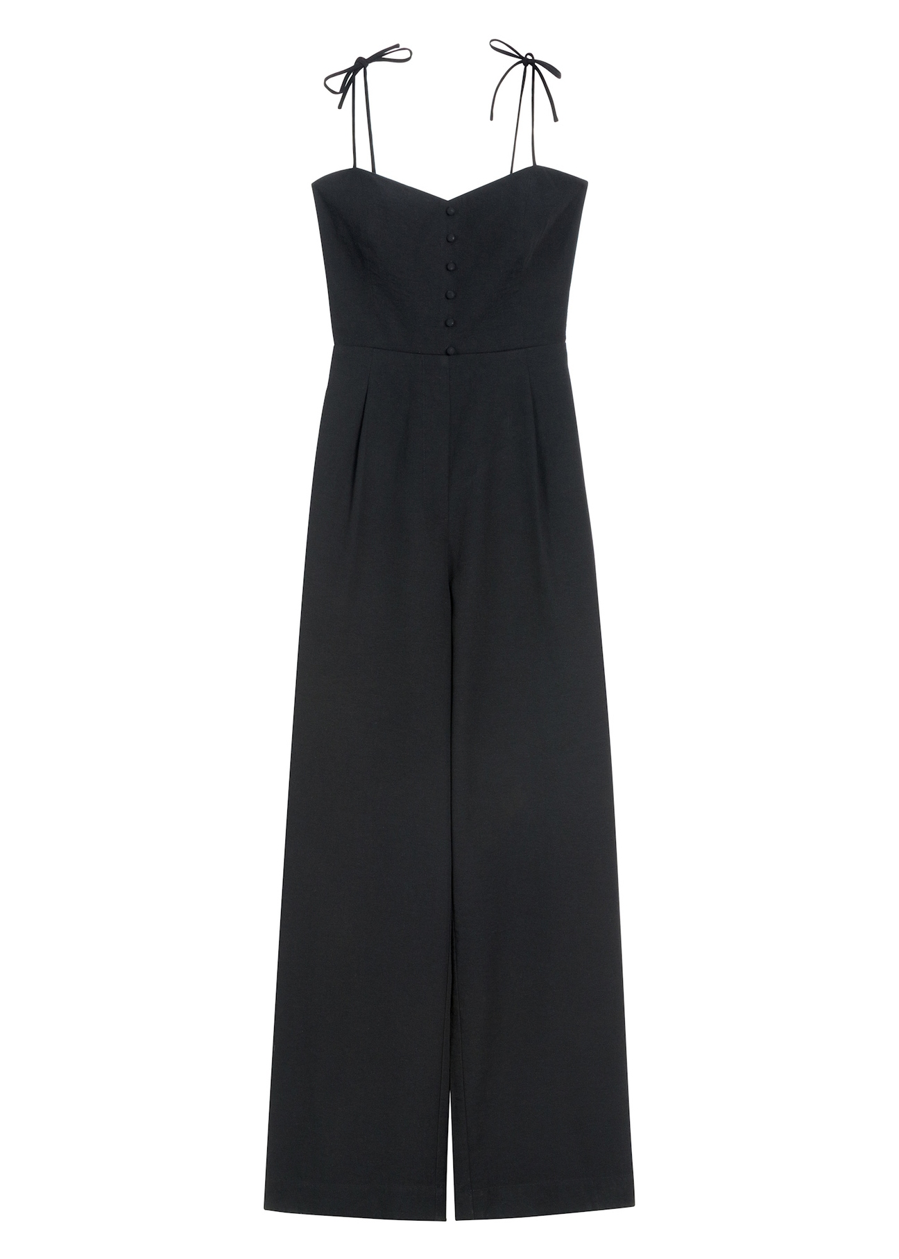 Black women's jumpsuit KOBDT-0011-99(W26), front product view, on white background.