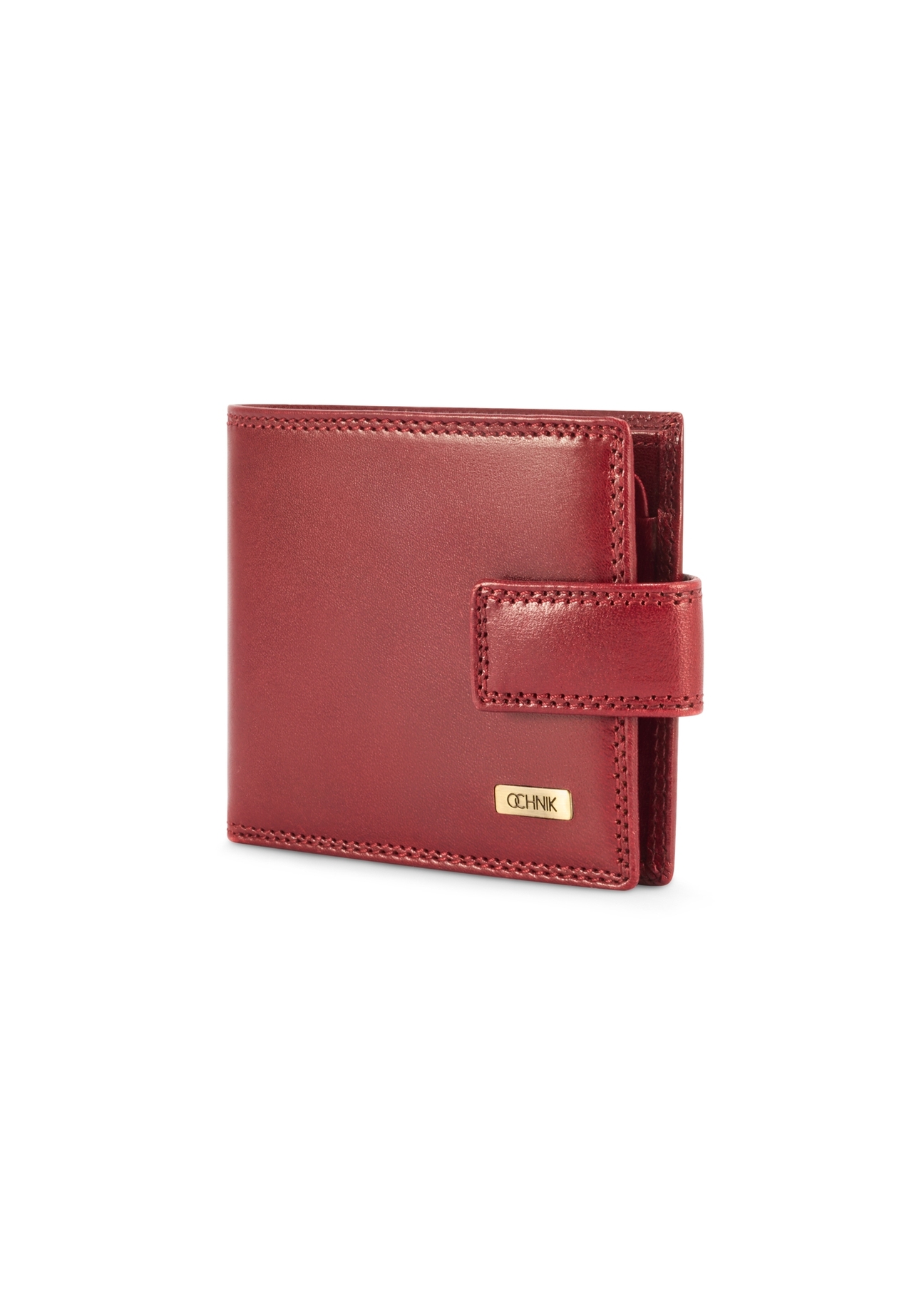 Burgundy men's leather wallet PL-105-41(KS), diagonal product view on white background.