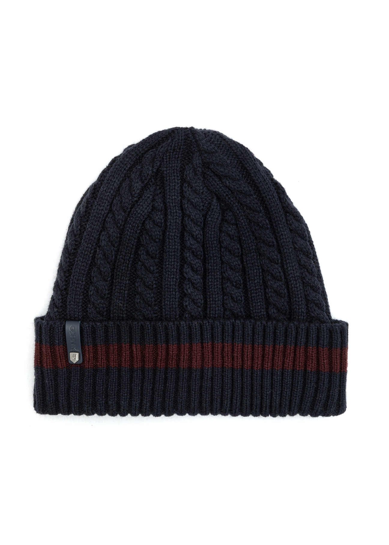 Navy blue men's cap CZAMT-0086-69(Z25), product view from the front on a white background.