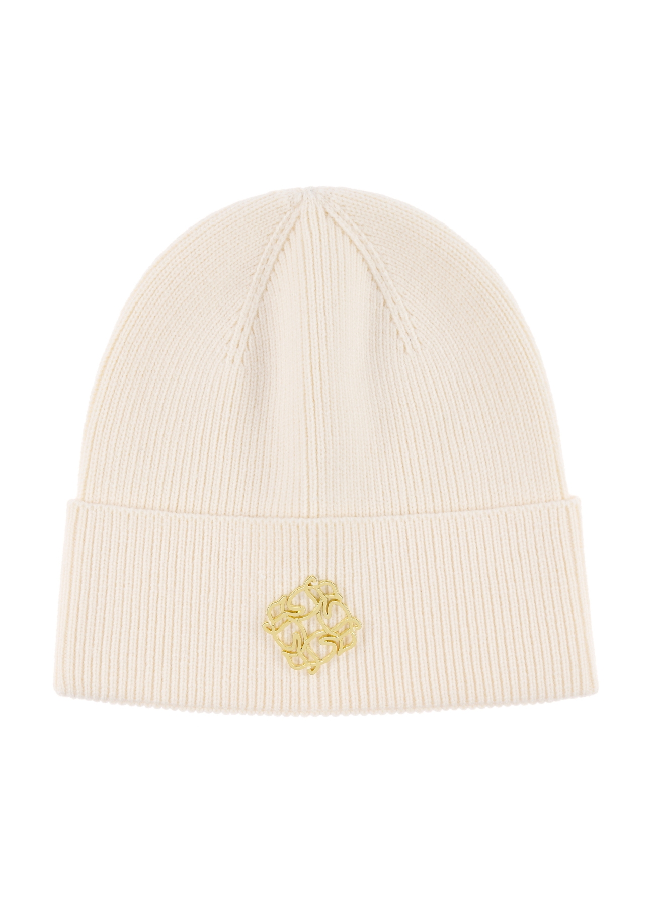 Women's cream winter hat CZADT-0172-16(Z23)-02