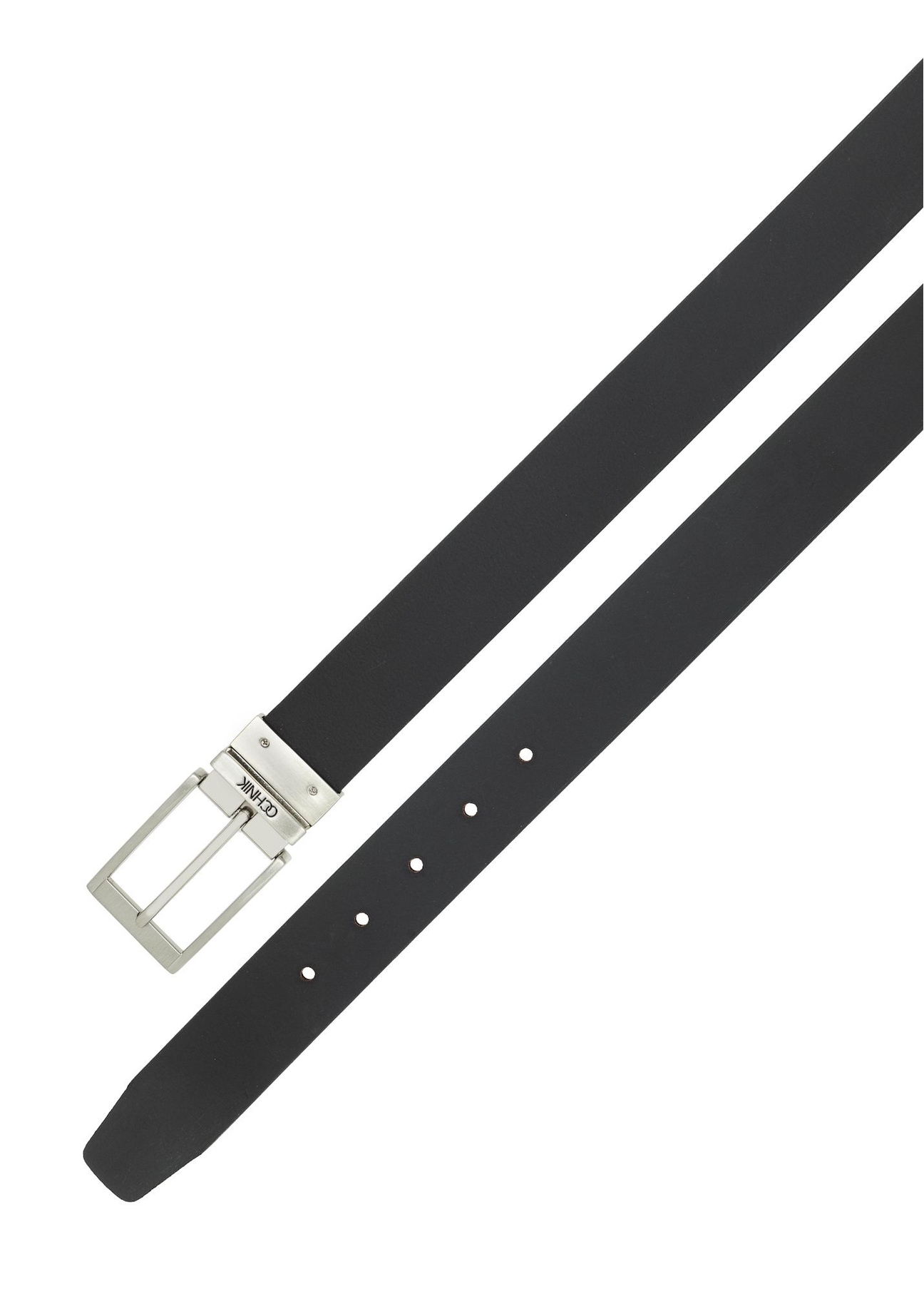 Leather black men's belt PASMS-0167C-99(W25)-04