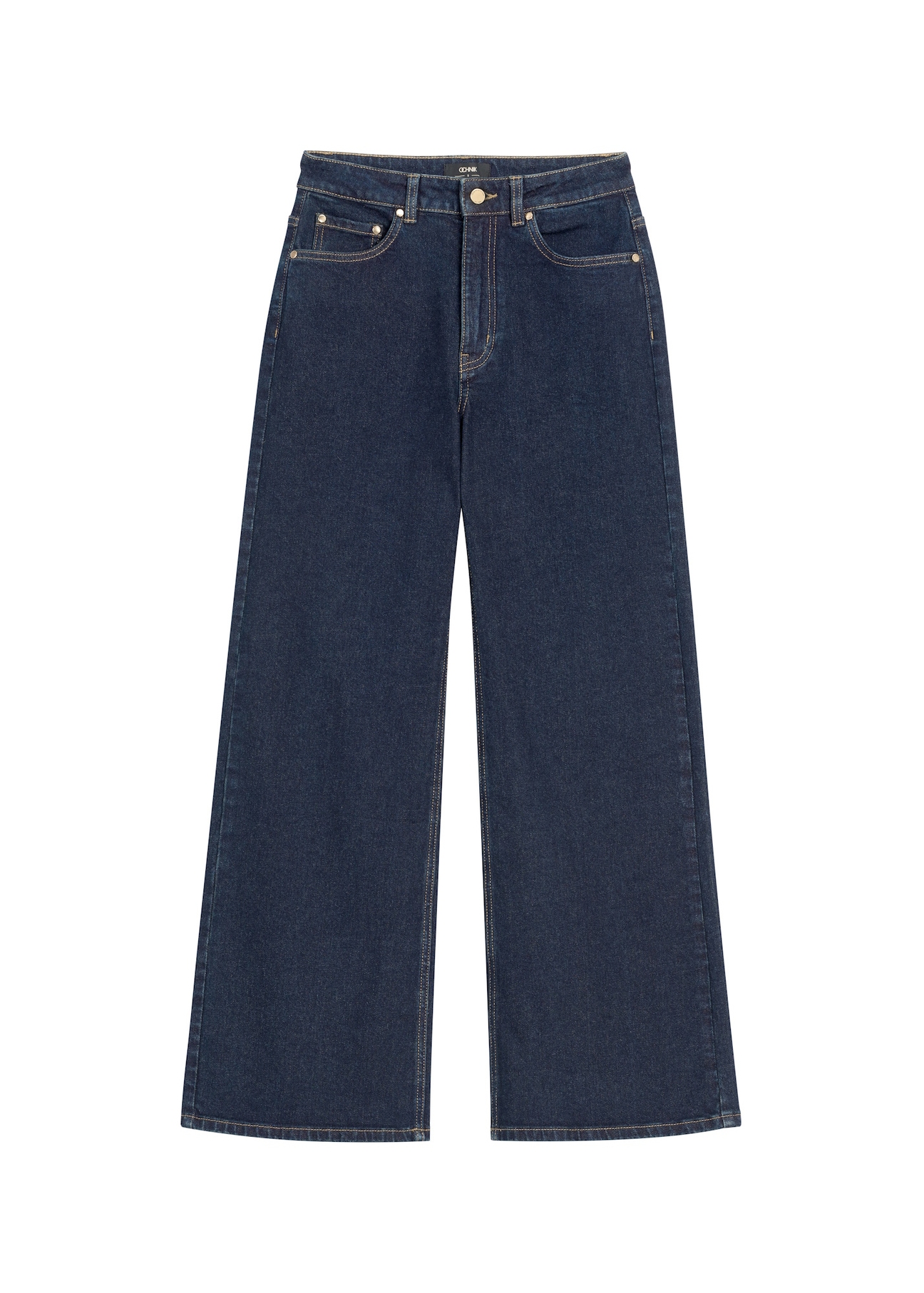 Navy blue women's denim pants JEADT-0013-7E(Z26), front product view on white background.