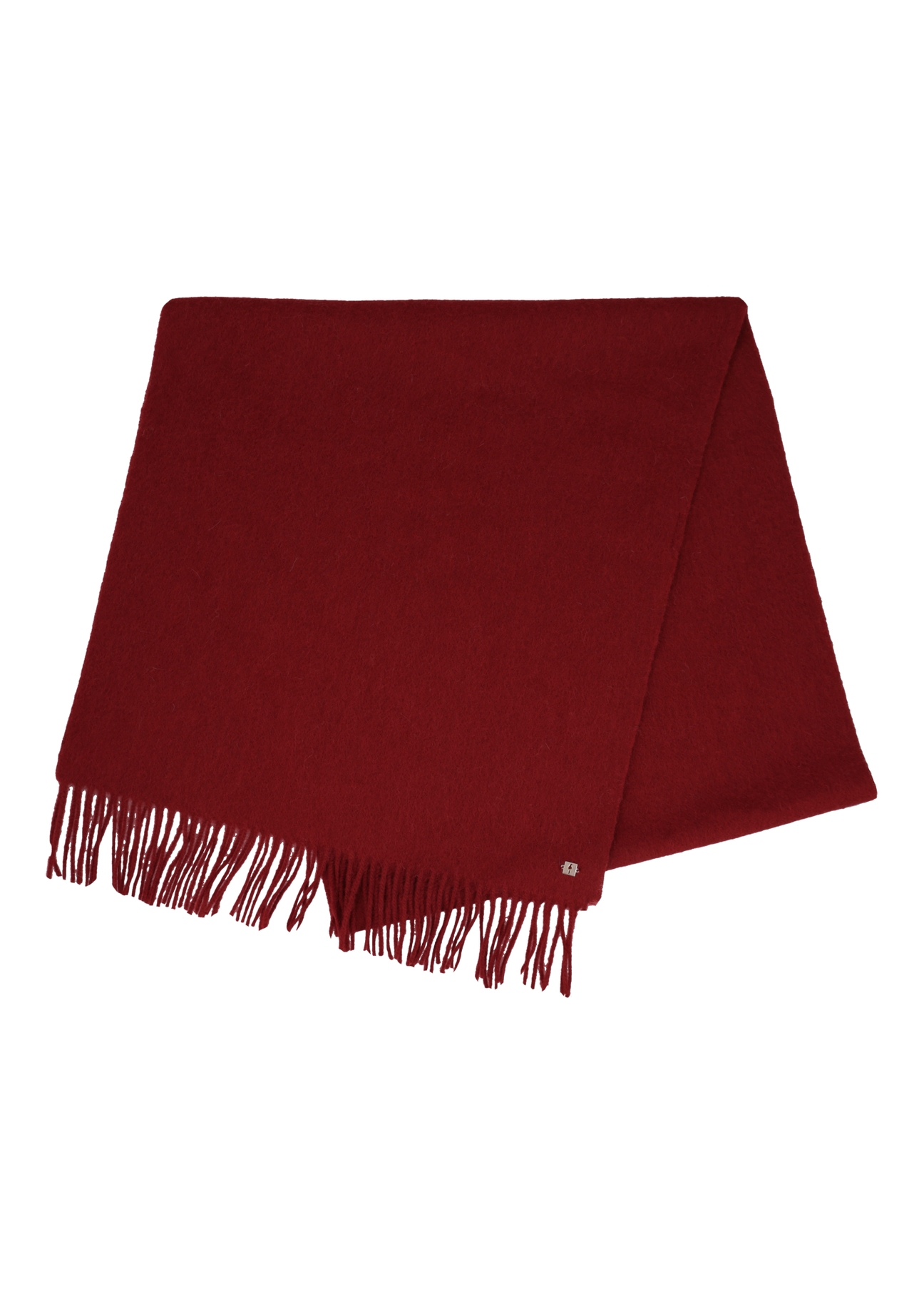 Women's dark red wool scarf SZADT-0092-4C(Z26), front view of the product on a white background.